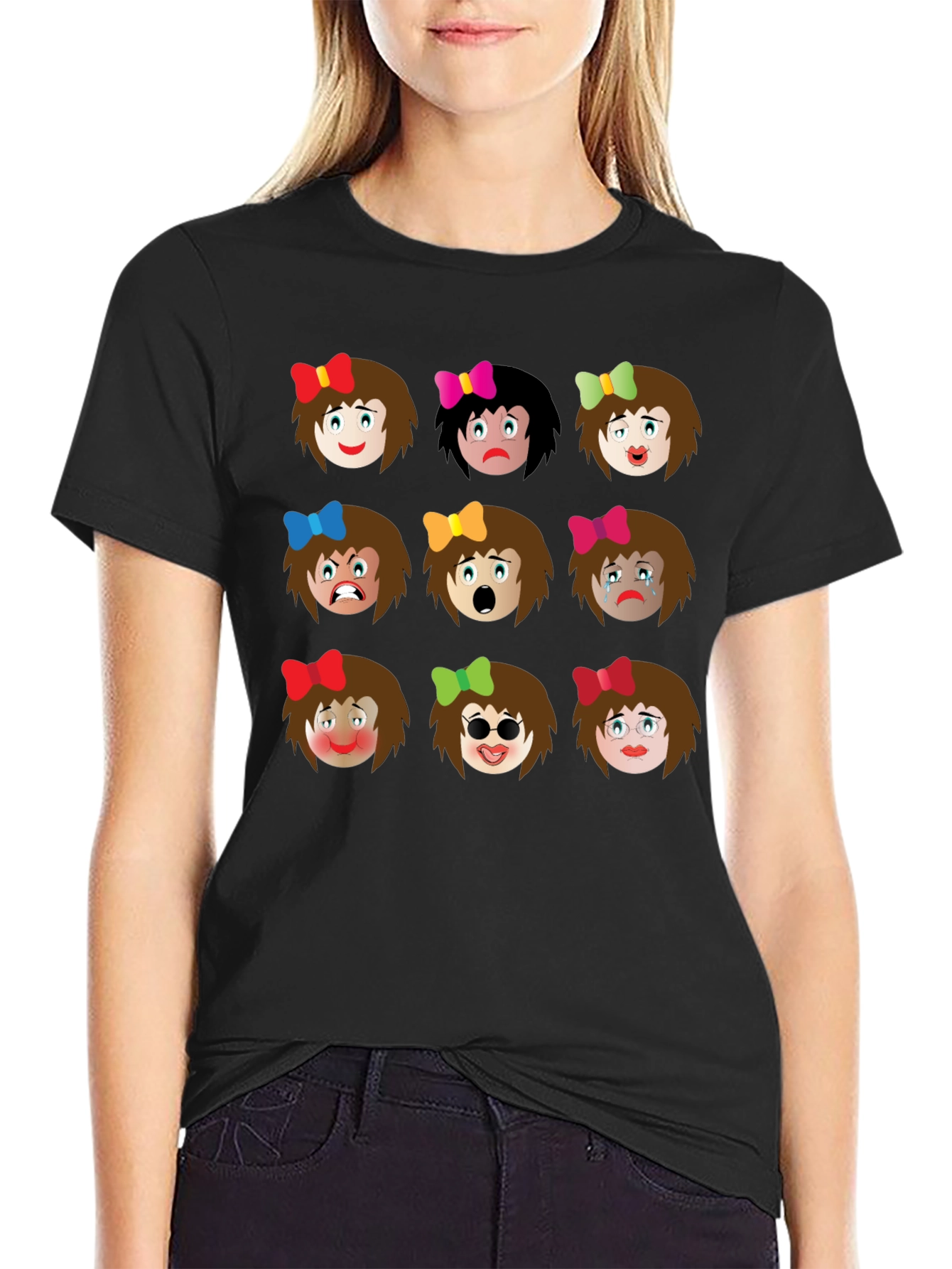 Emotions Graphic Tee - Black Cotton Blend