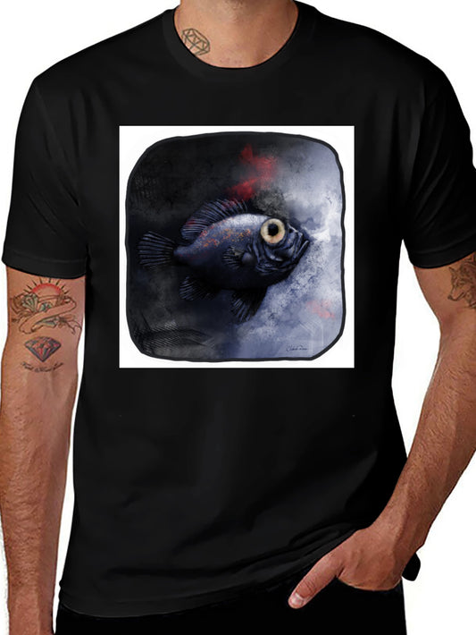Unique Fish Graphic Black T-Shirt