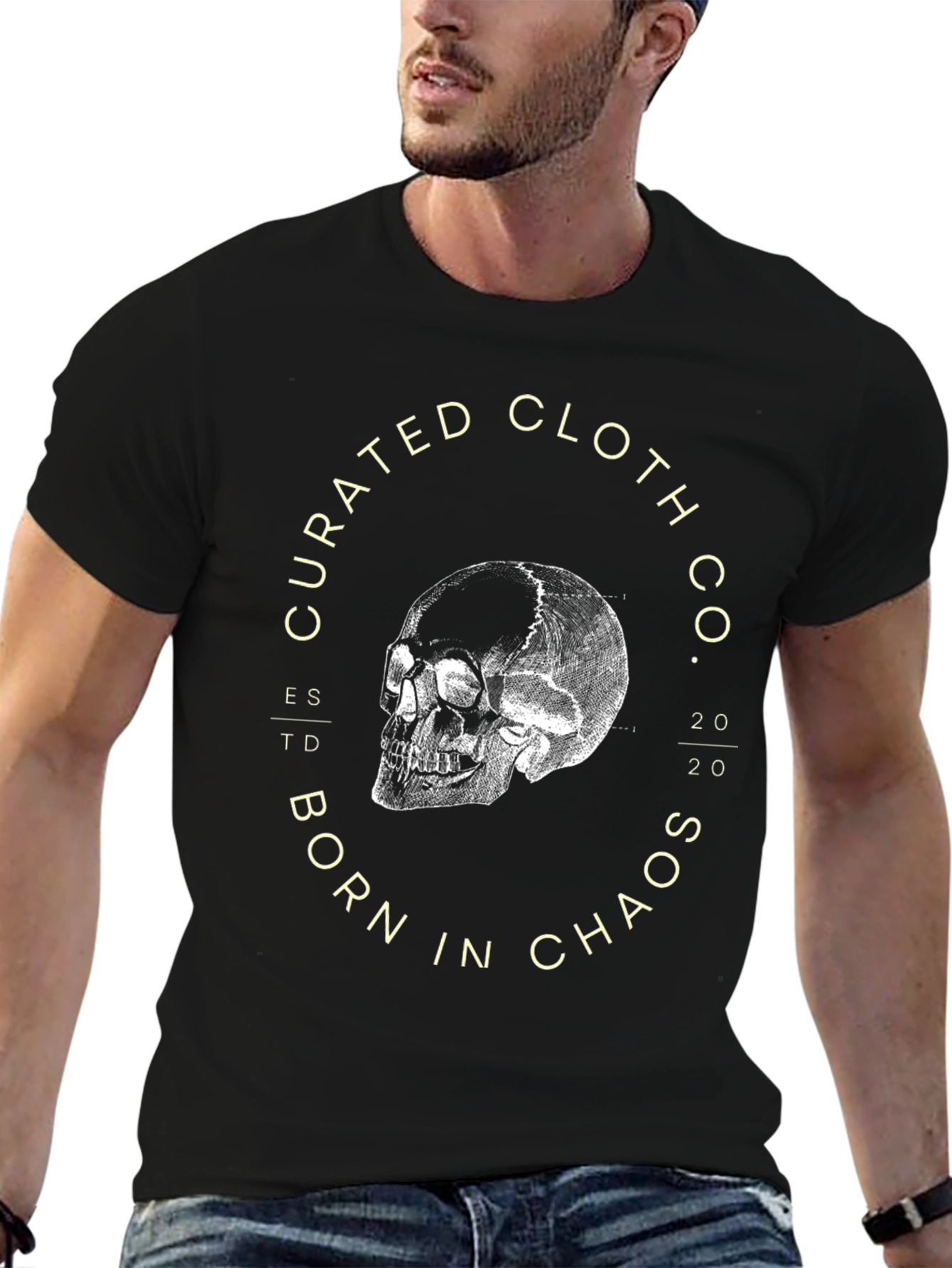 Curated Cloth Co. Skull Graphic Tee - Black