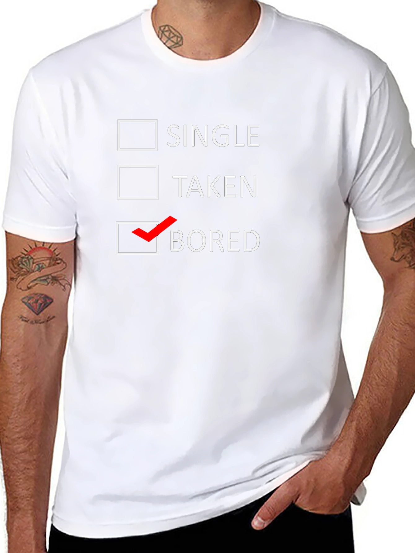 Bored Checkbox Graphic T-Shirt - Funny Casual Tee