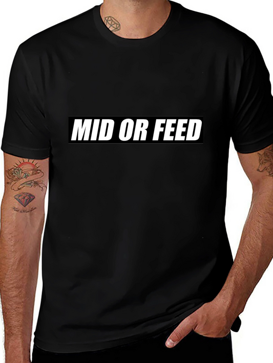 Mid or Feed Graphic Tee - Black Cotton T-Shirt