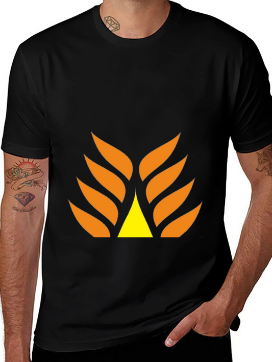 Graphic Tee - Abstract Design in Orange and Yellow