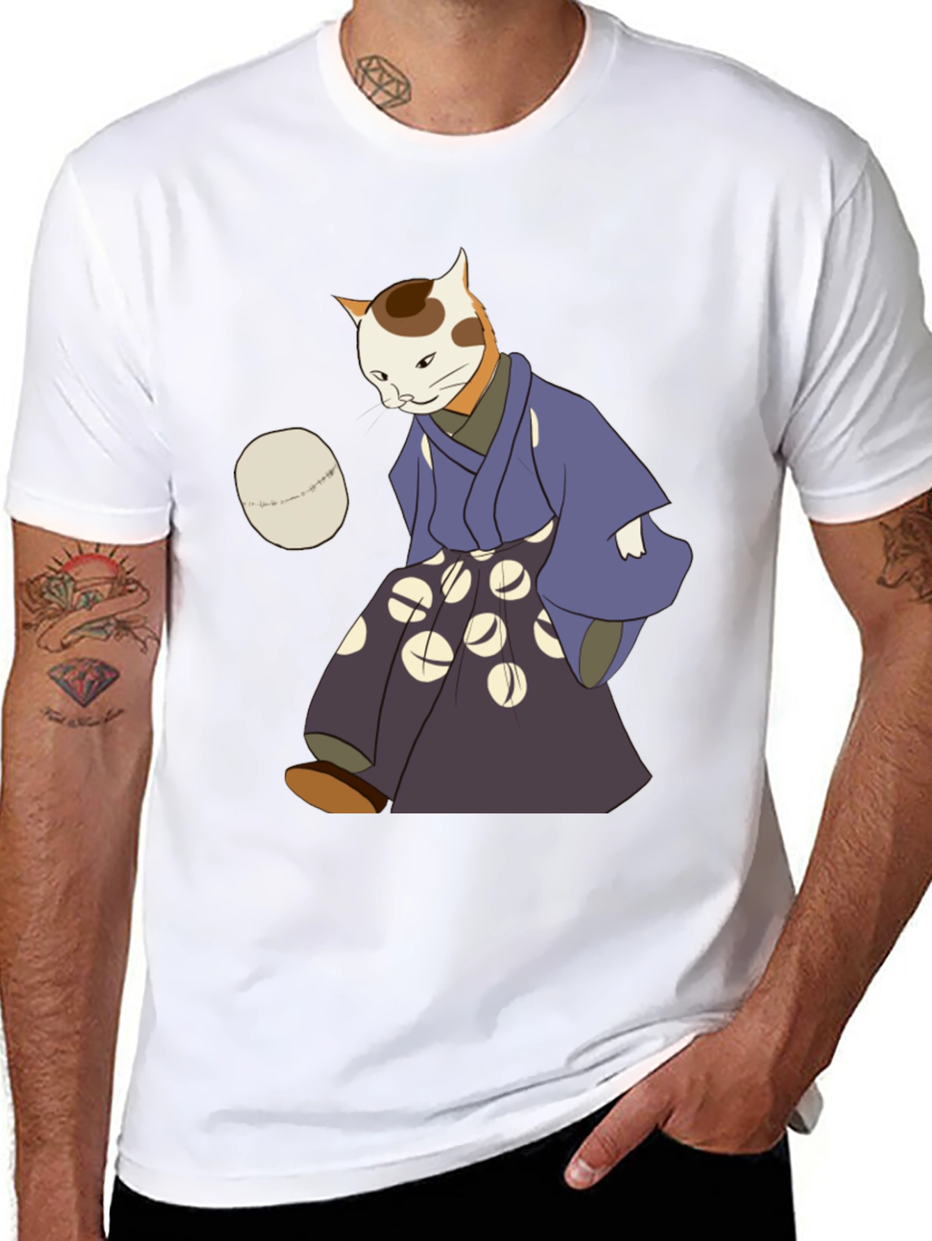Cat Kimono Graphic Tee - Unique Anime Style