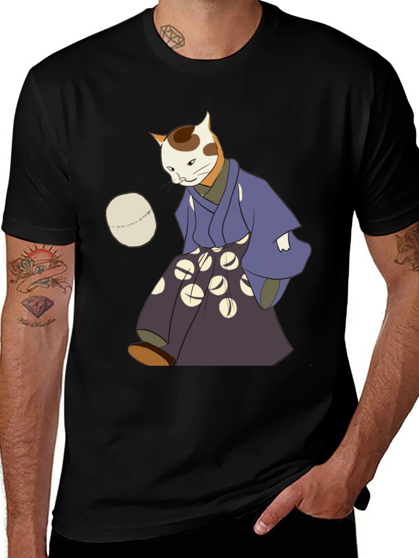 Cat Kimono Graphic Tee - Unique Anime Style