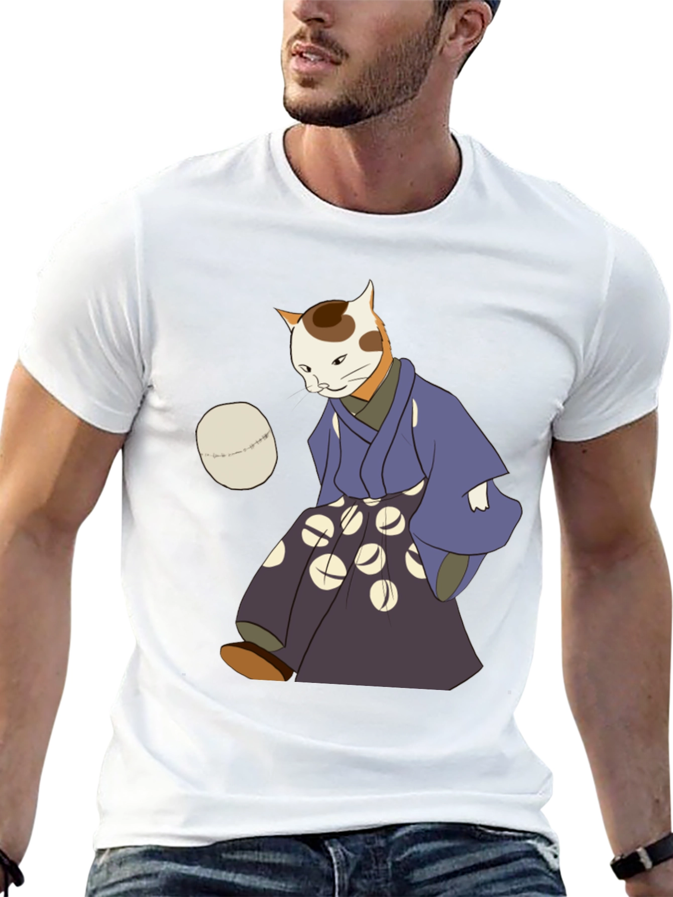 Cat Kimono Graphic Tee - Unique Anime Style