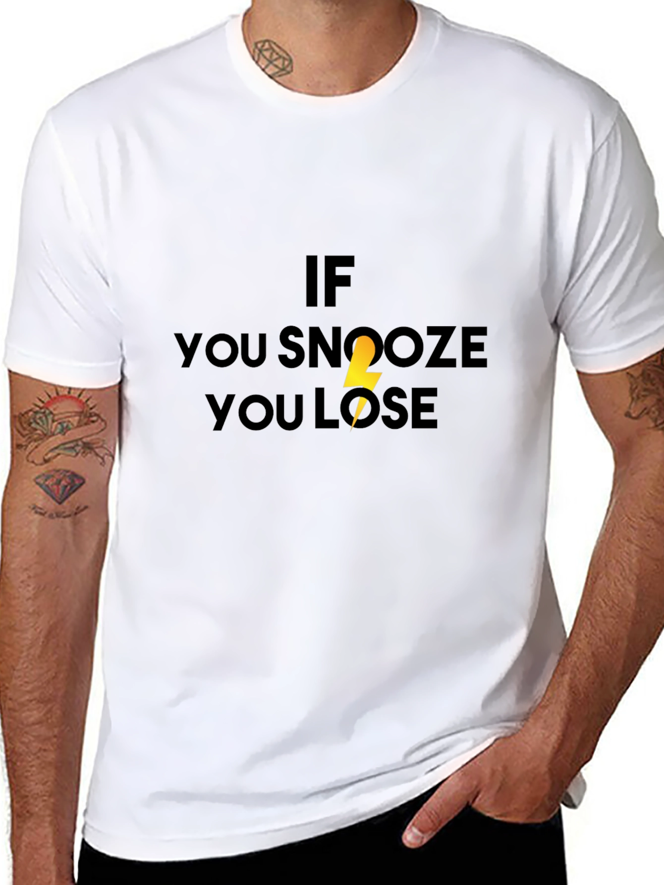 If You Snooze You Lose Black T-Shirt
