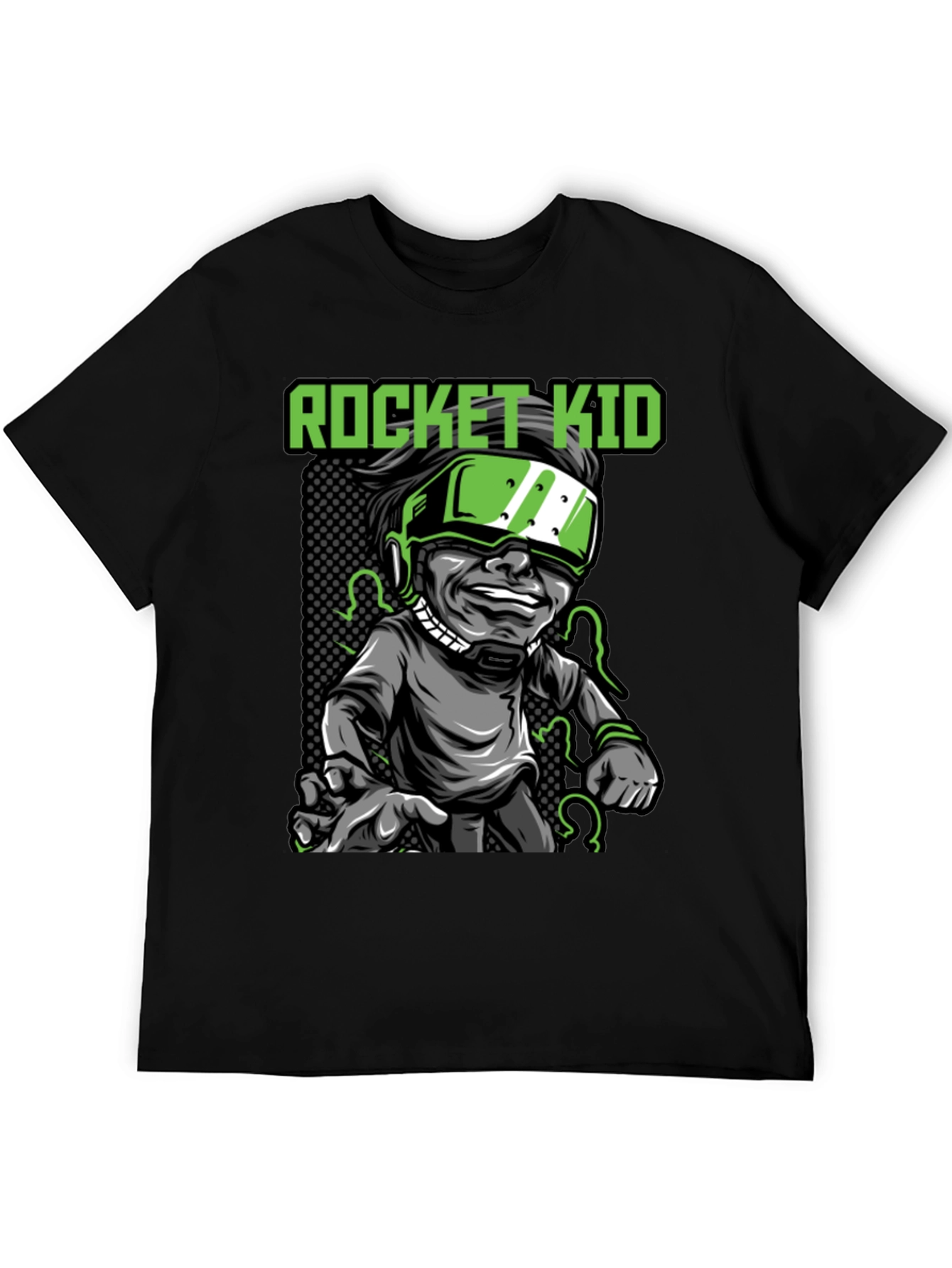 Rocket Kid Graphic Tee - Black Cotton T-Shirt