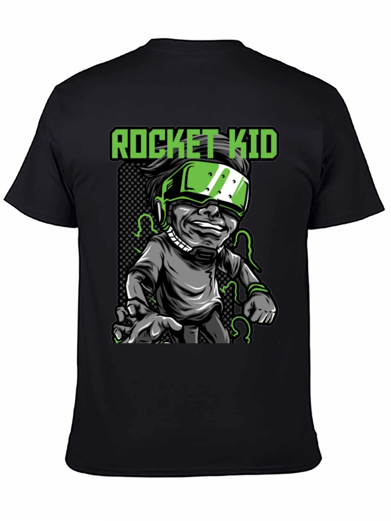 Rocket Kid Graphic Tee - Black Cotton T-Shirt