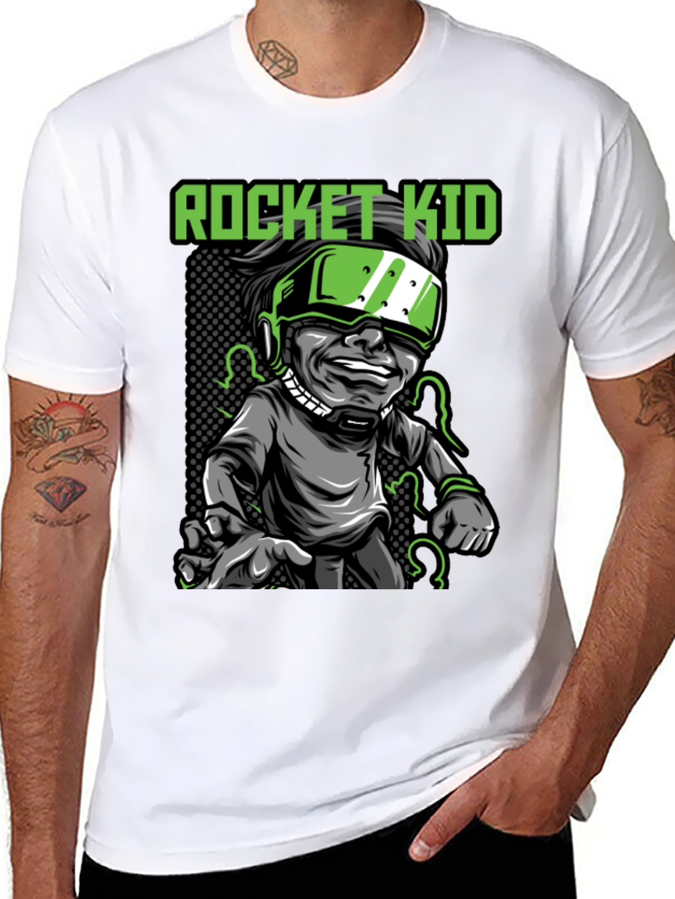 Rocket Kid Graphic Tee - Black Cotton T-Shirt