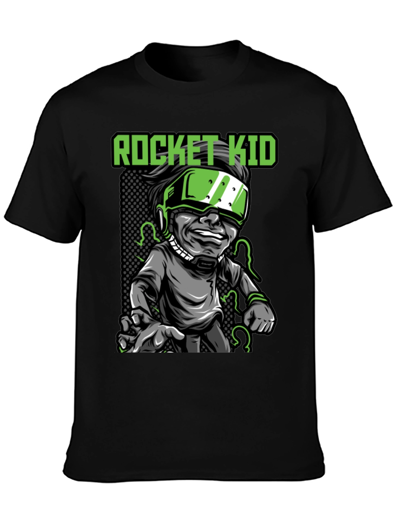 Rocket Kid Graphic Tee - Black Cotton T-Shirt