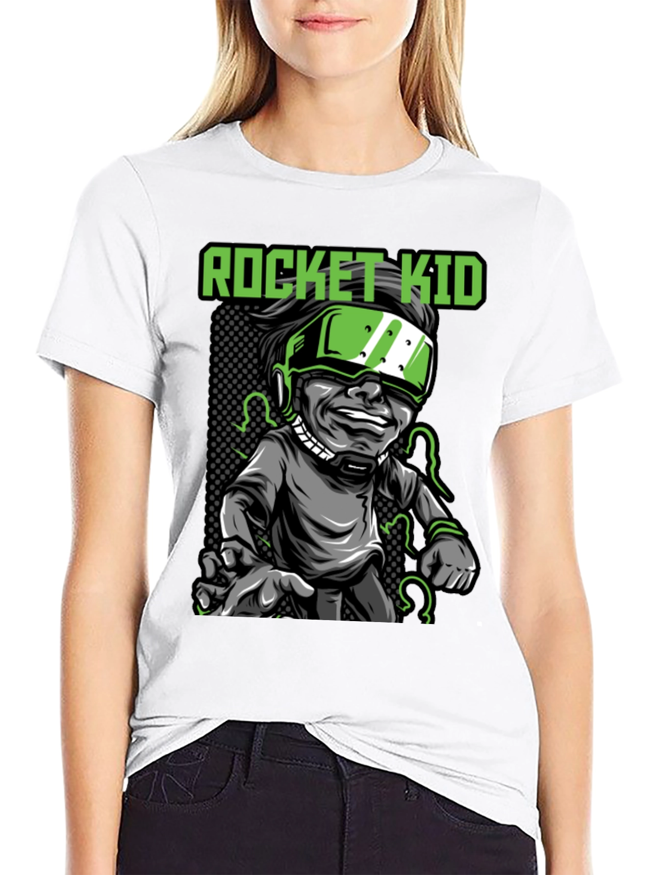 Rocket Kid Graphic Tee - Black Cotton T-Shirt