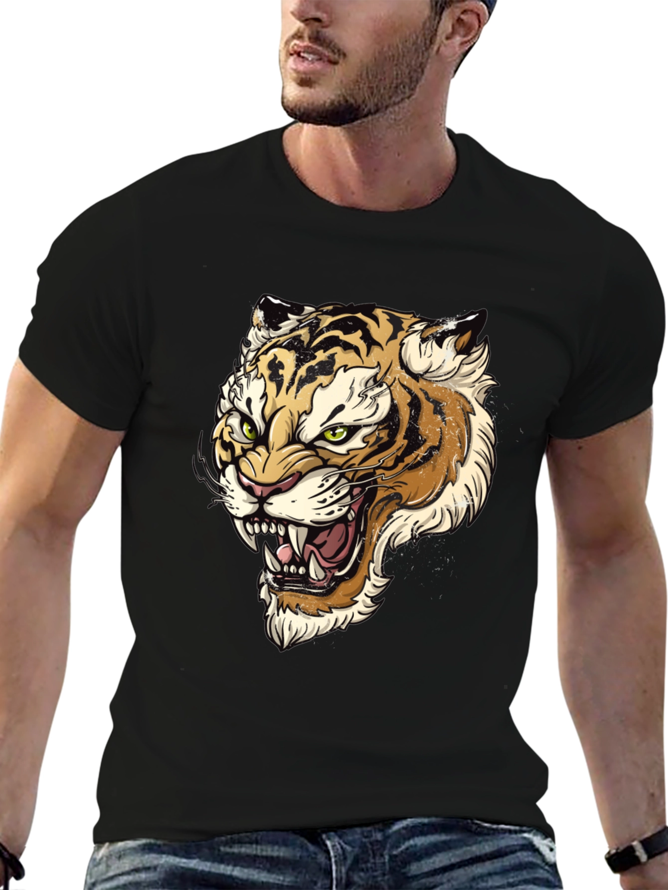 Tiger Graphic Print Mens T-Shirt