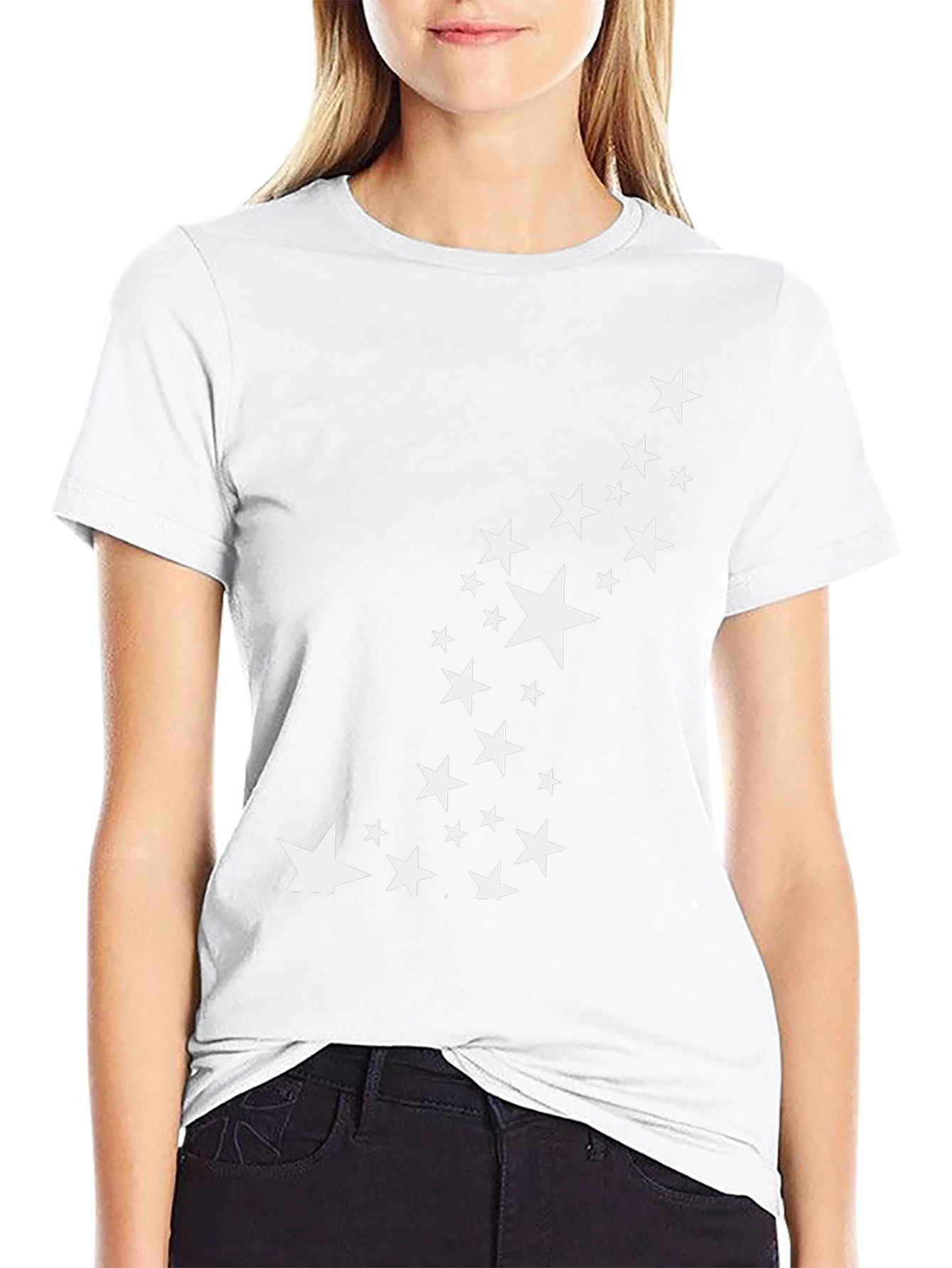 Stylish Black Tee with Star Graphic