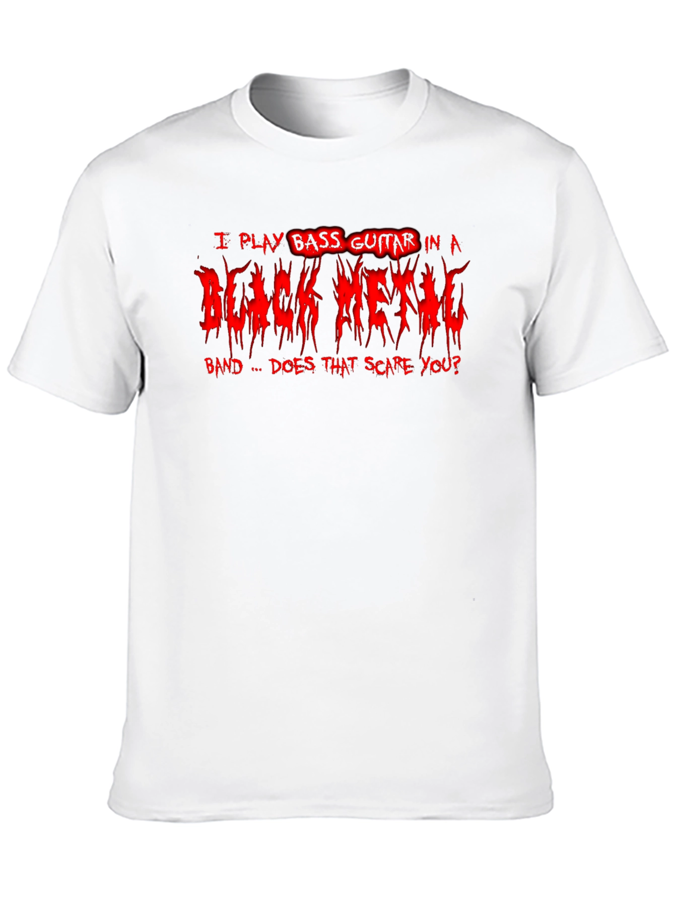 Black Metal Bass Guitarist Graphic T-Shirt
