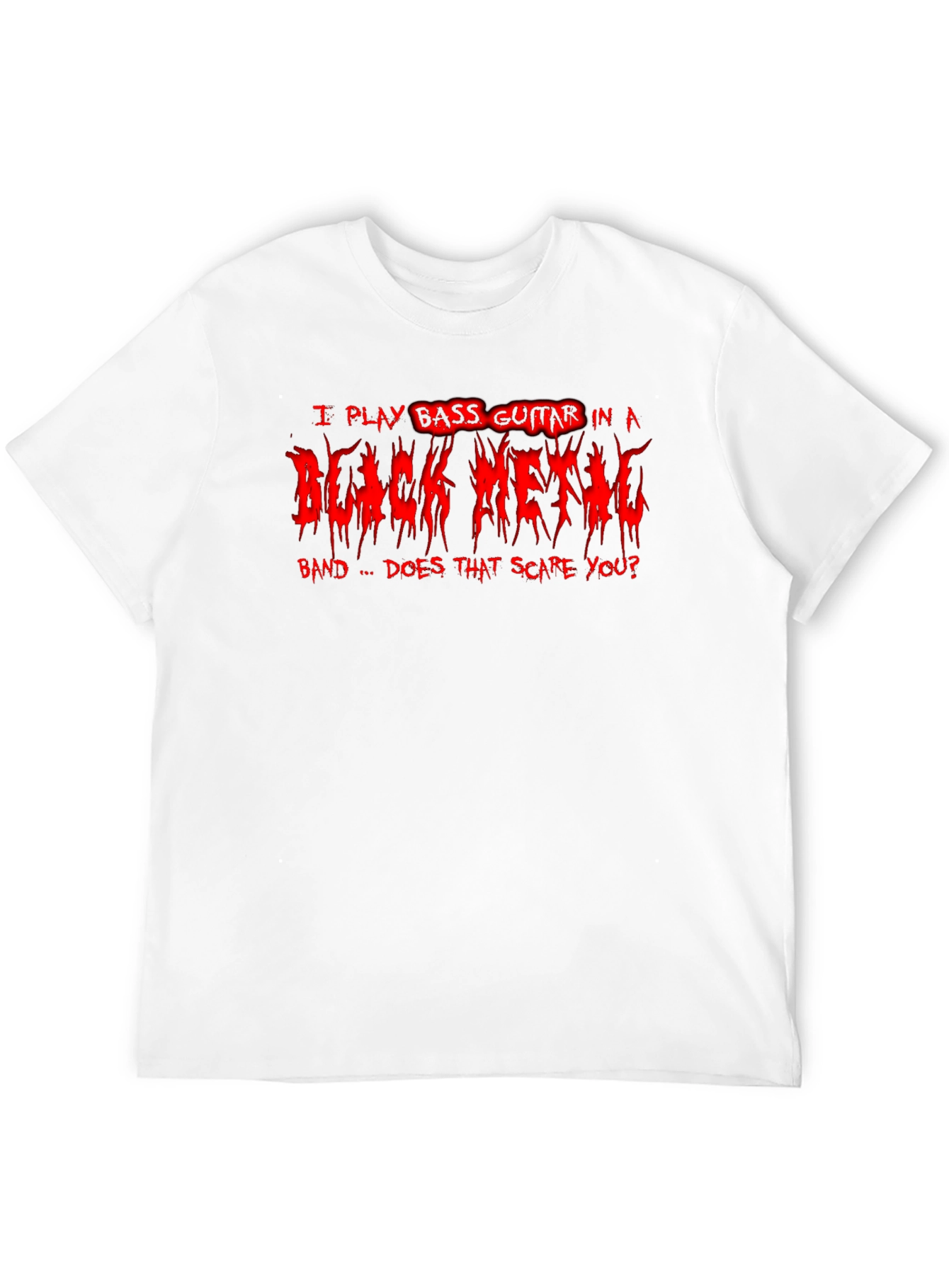 Black Metal Bass Guitarist Graphic T-Shirt