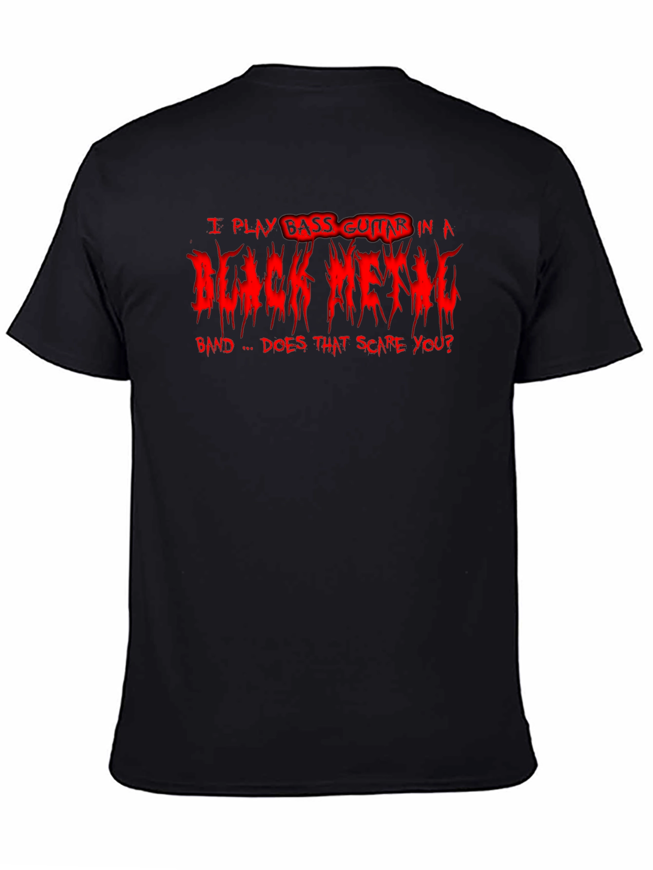 Black Metal Bass Guitarist Graphic T-Shirt
