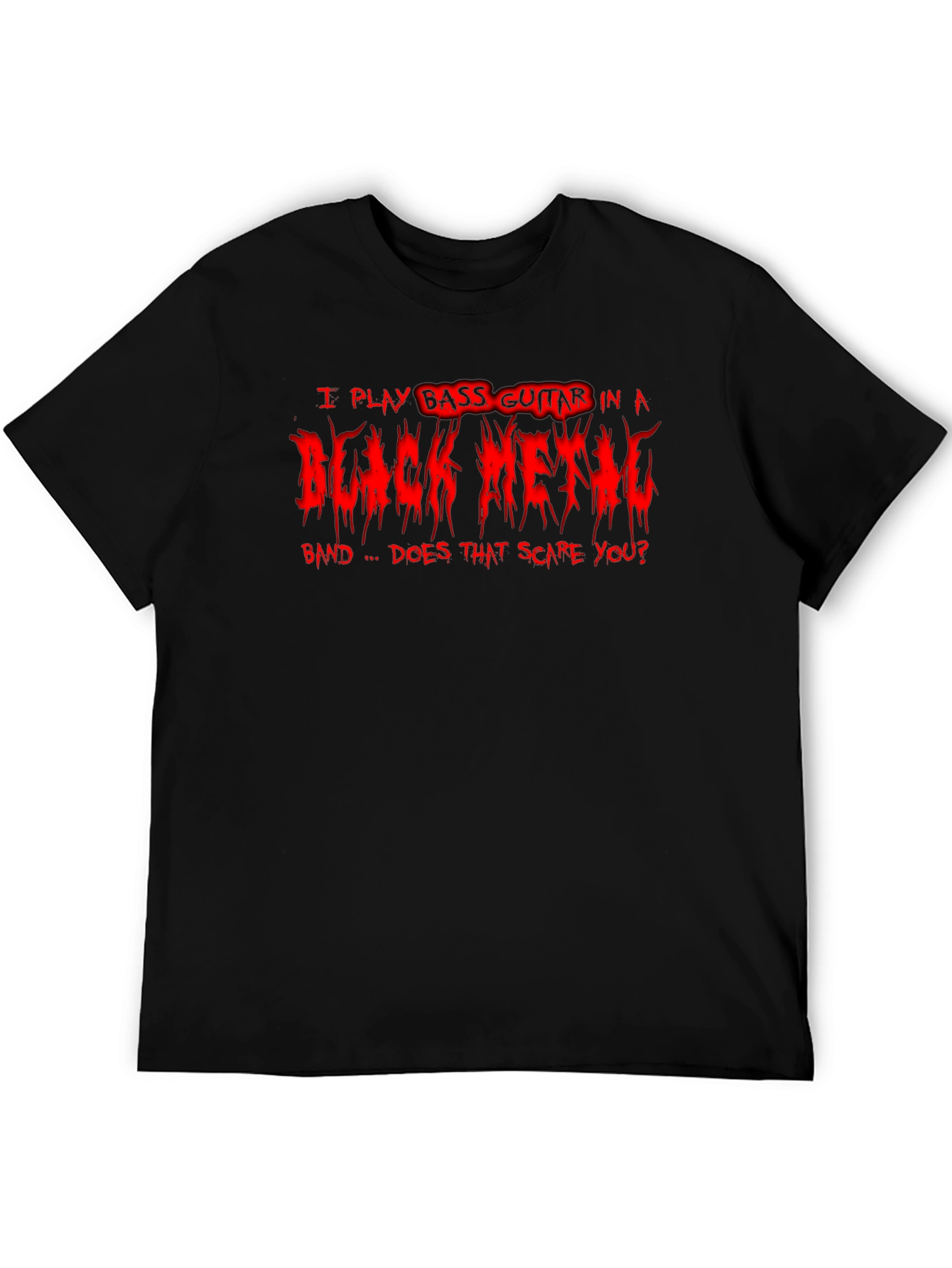 Black Metal Bass Guitarist Graphic T-Shirt
