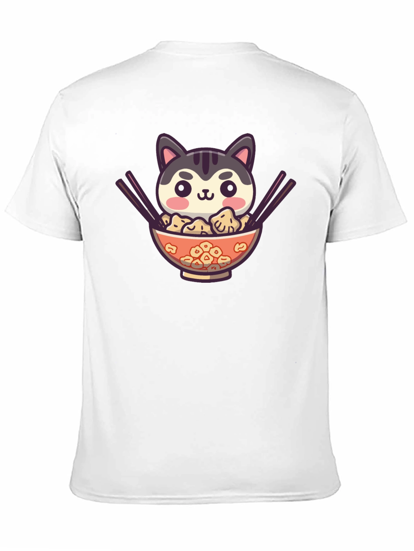 Cat Ramen Bowl Black T-Shirt