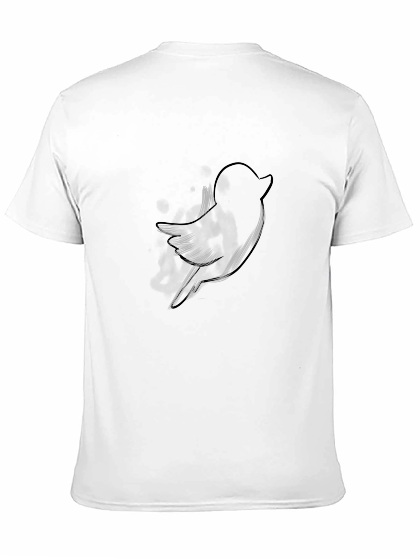 Mens Black T-Shirt with Bird Graphic