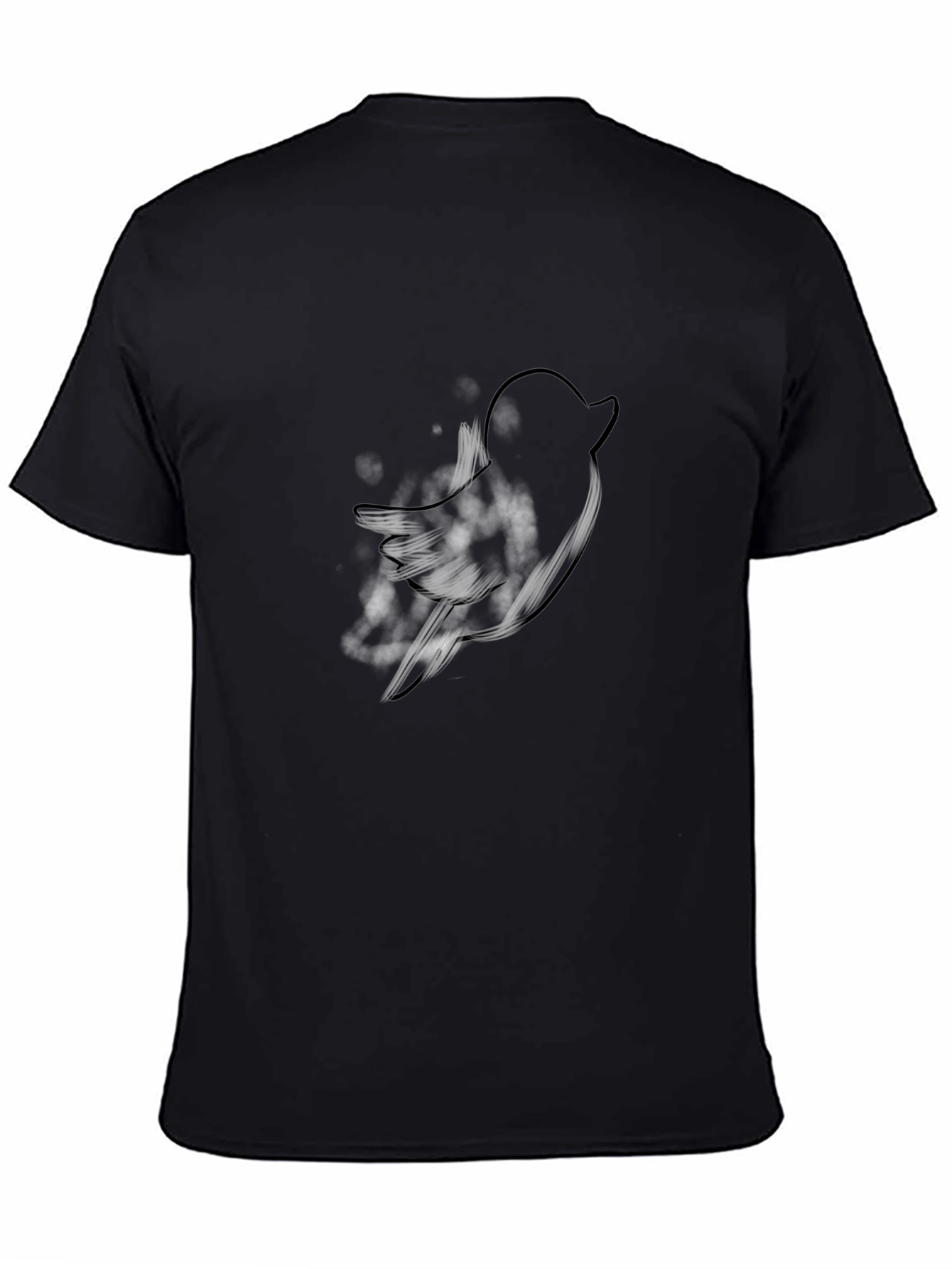 Mens Black T-Shirt with Bird Graphic