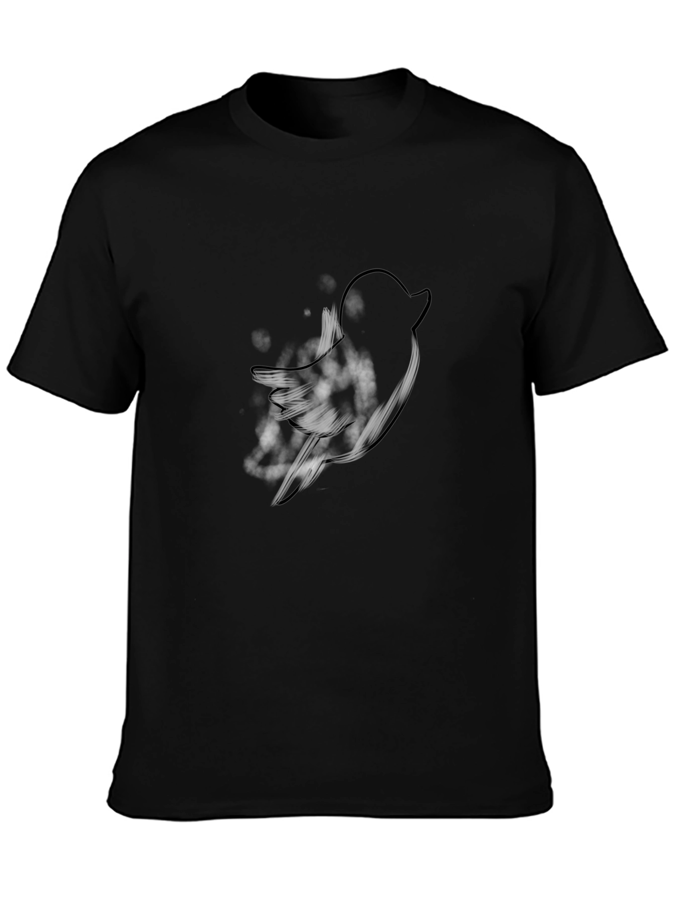 Mens Black T-Shirt with Bird Graphic