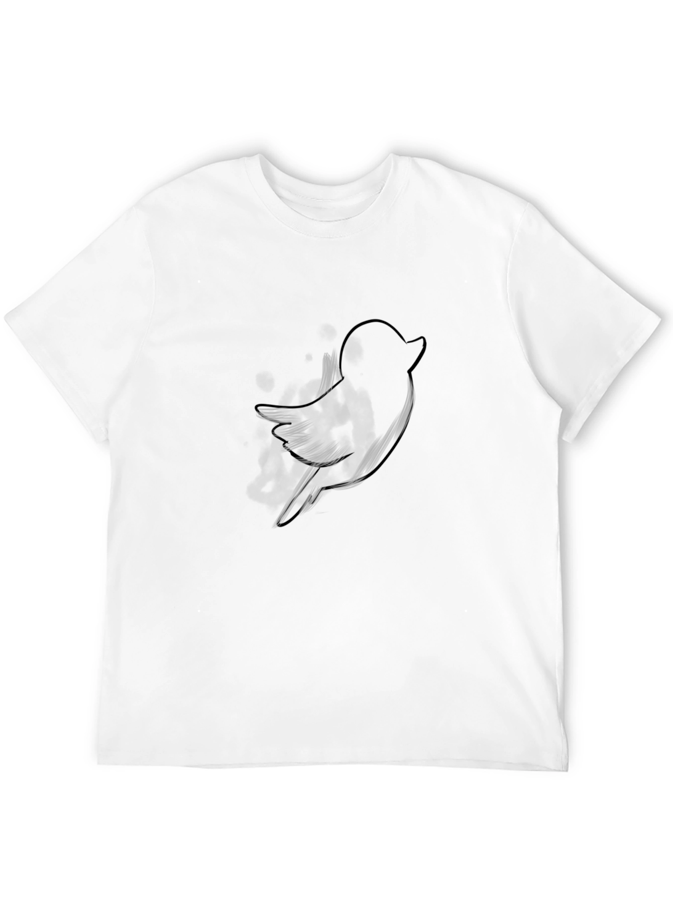 Mens Black T-Shirt with Bird Graphic