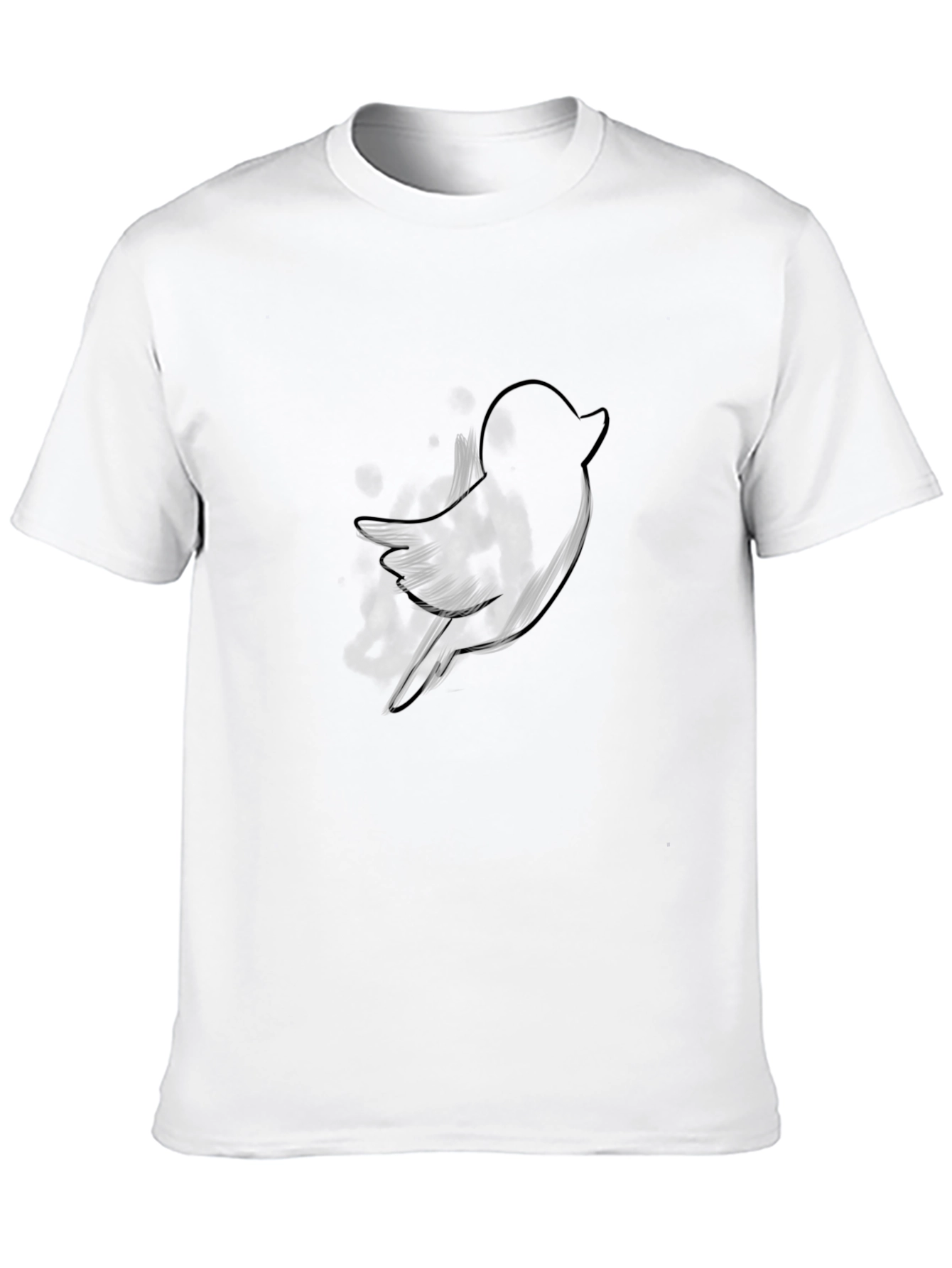 Mens Black T-Shirt with Bird Graphic