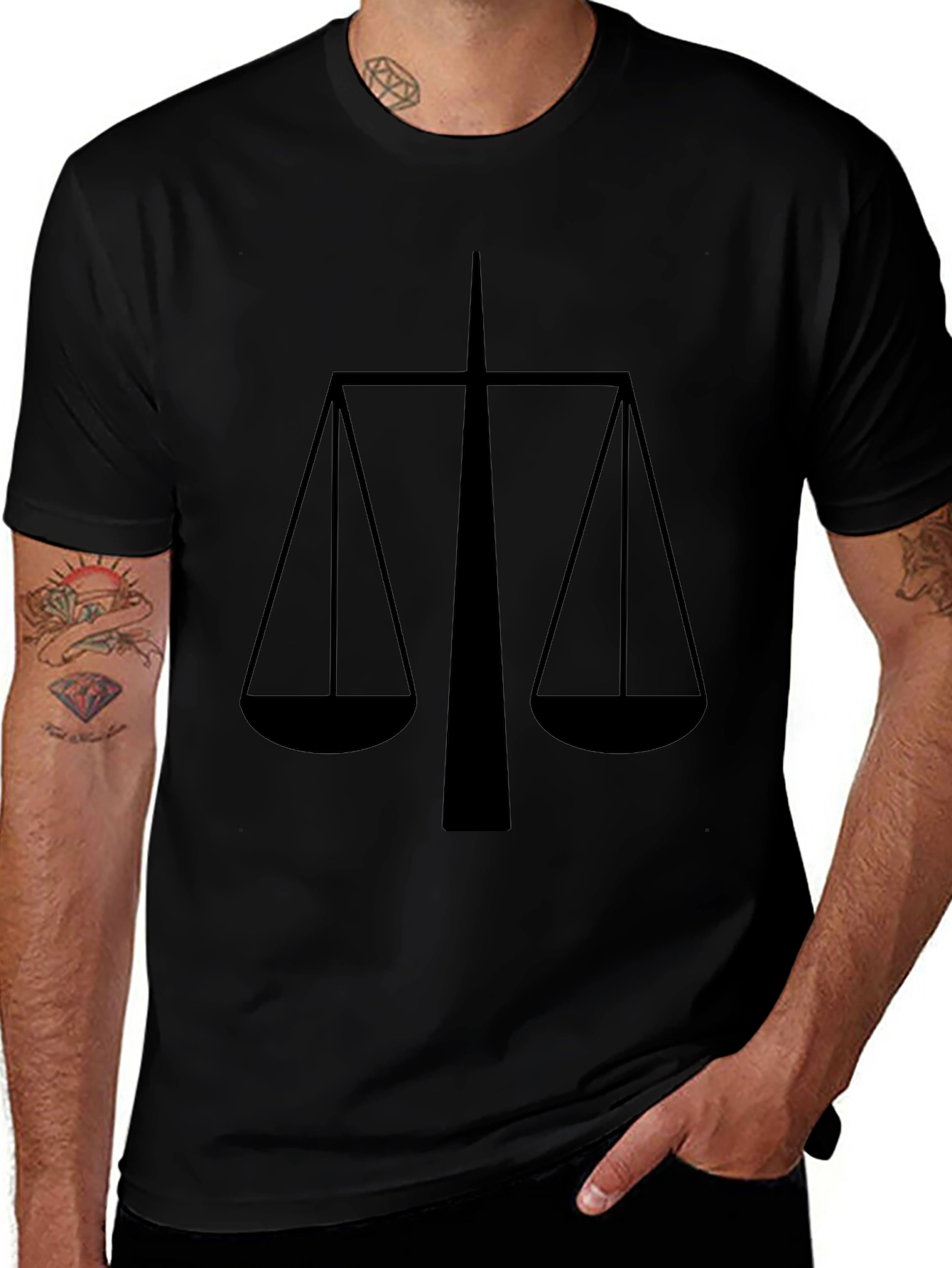 Scales of Justice Graphic Tee - Black