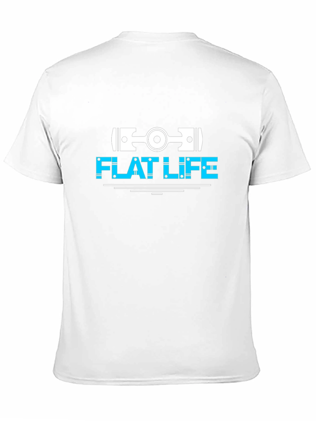 Flat Life Engine Piston T-Shirt - Black