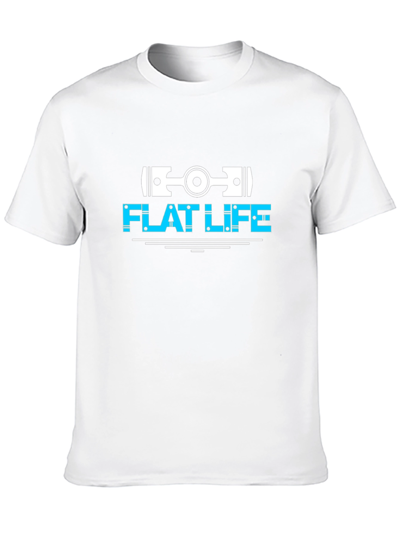 Flat Life Engine Piston T-Shirt - Black
