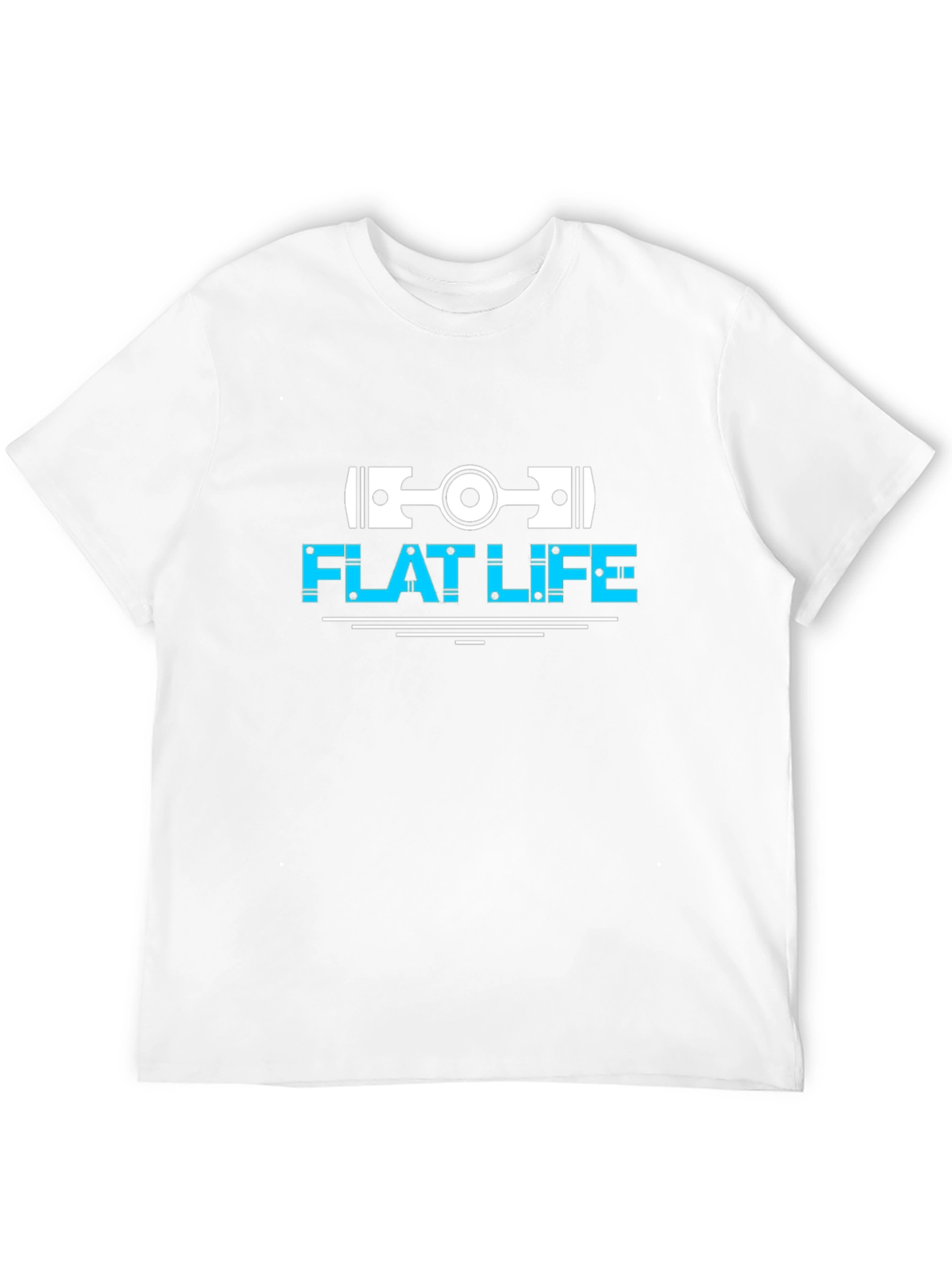 Flat Life Engine Piston T-Shirt - Black