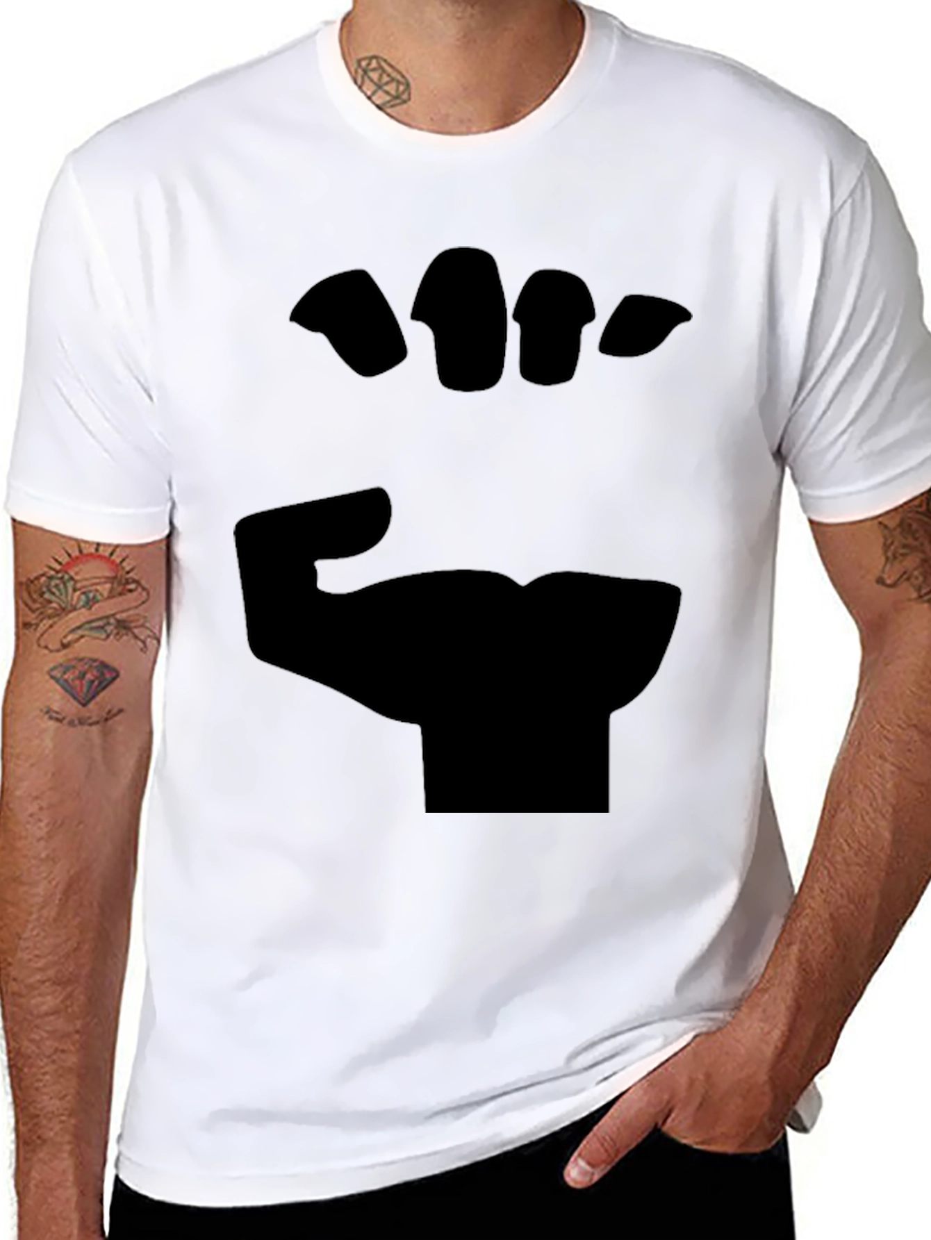 Black Fist Graphic Tee - Bold Statement Shirt