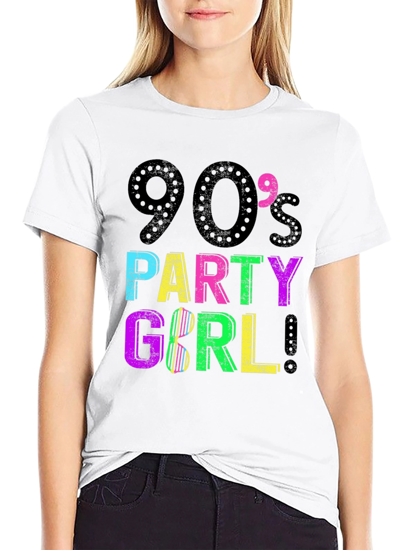 90s Party Girl Graphic Tee - Retro Style!