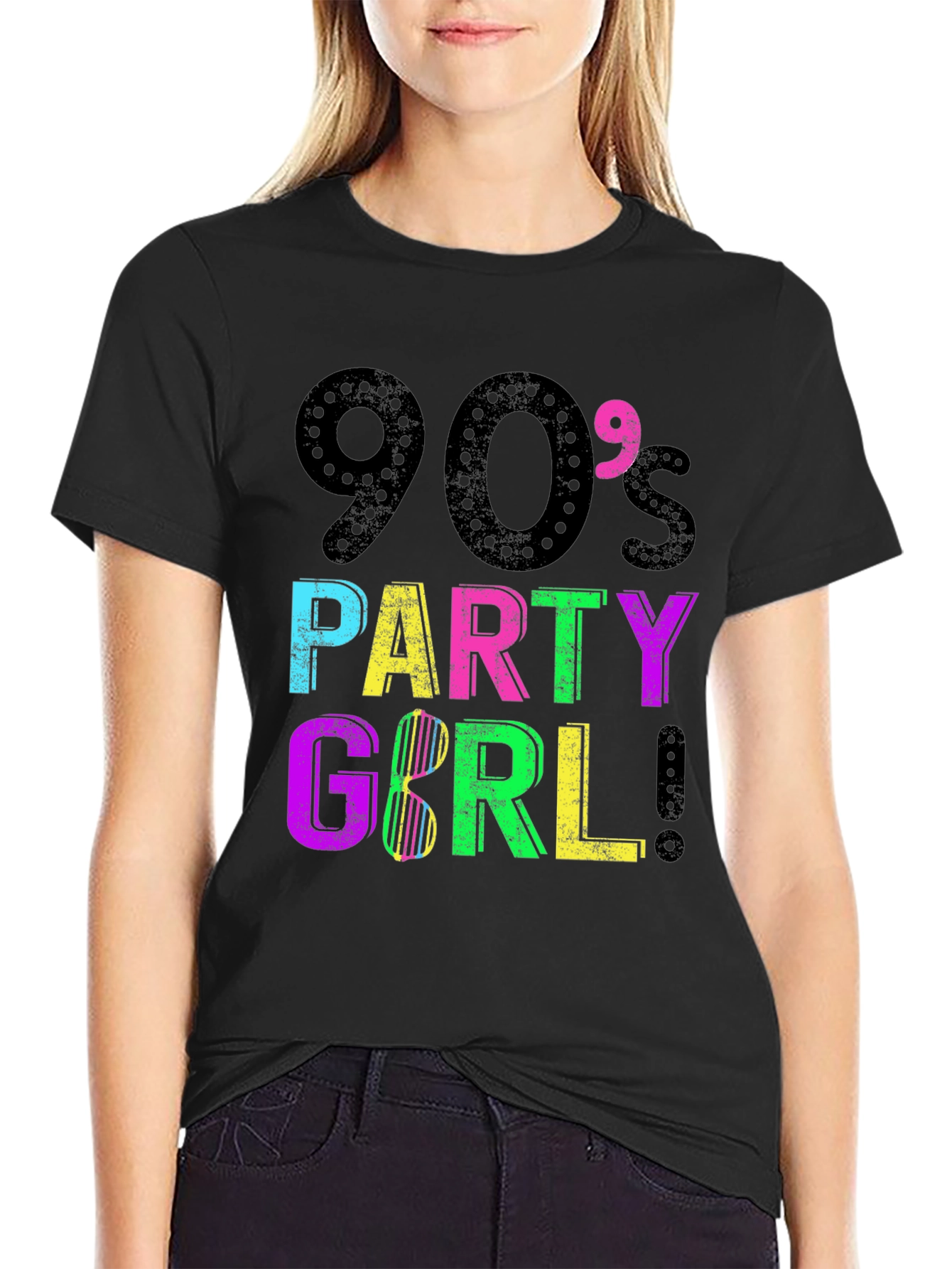 90s Party Girl Graphic Tee - Retro Style!