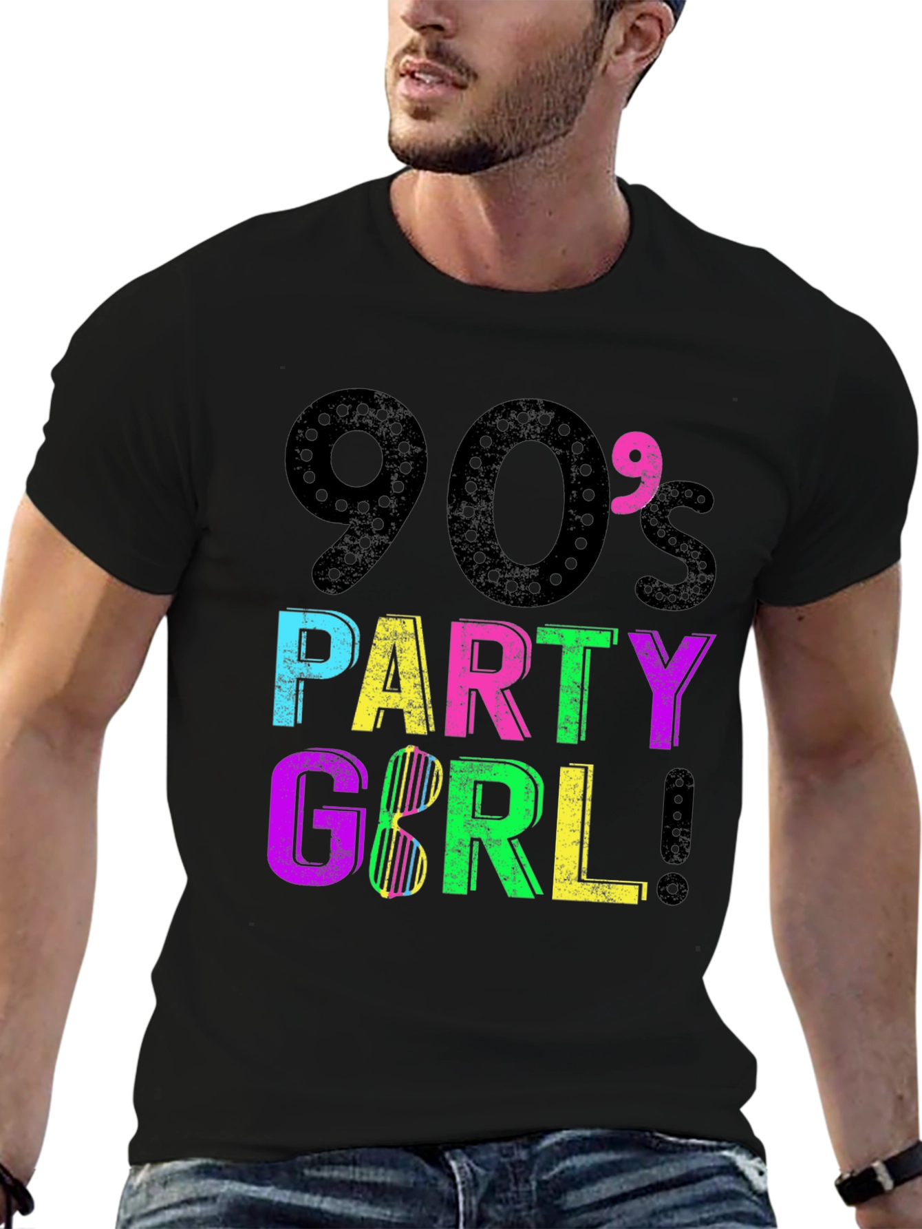 90s Party Girl Graphic Tee - Retro Style!