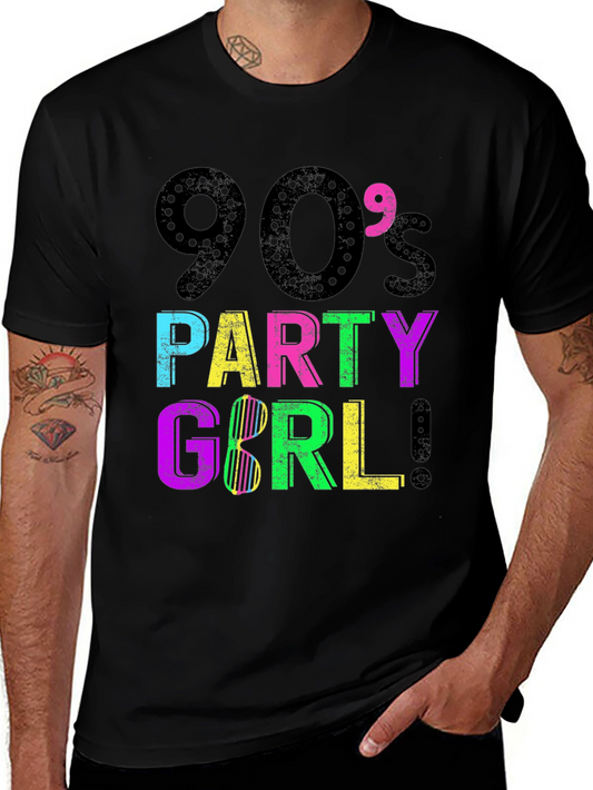 90s Party Girl Graphic Tee - Retro Style!