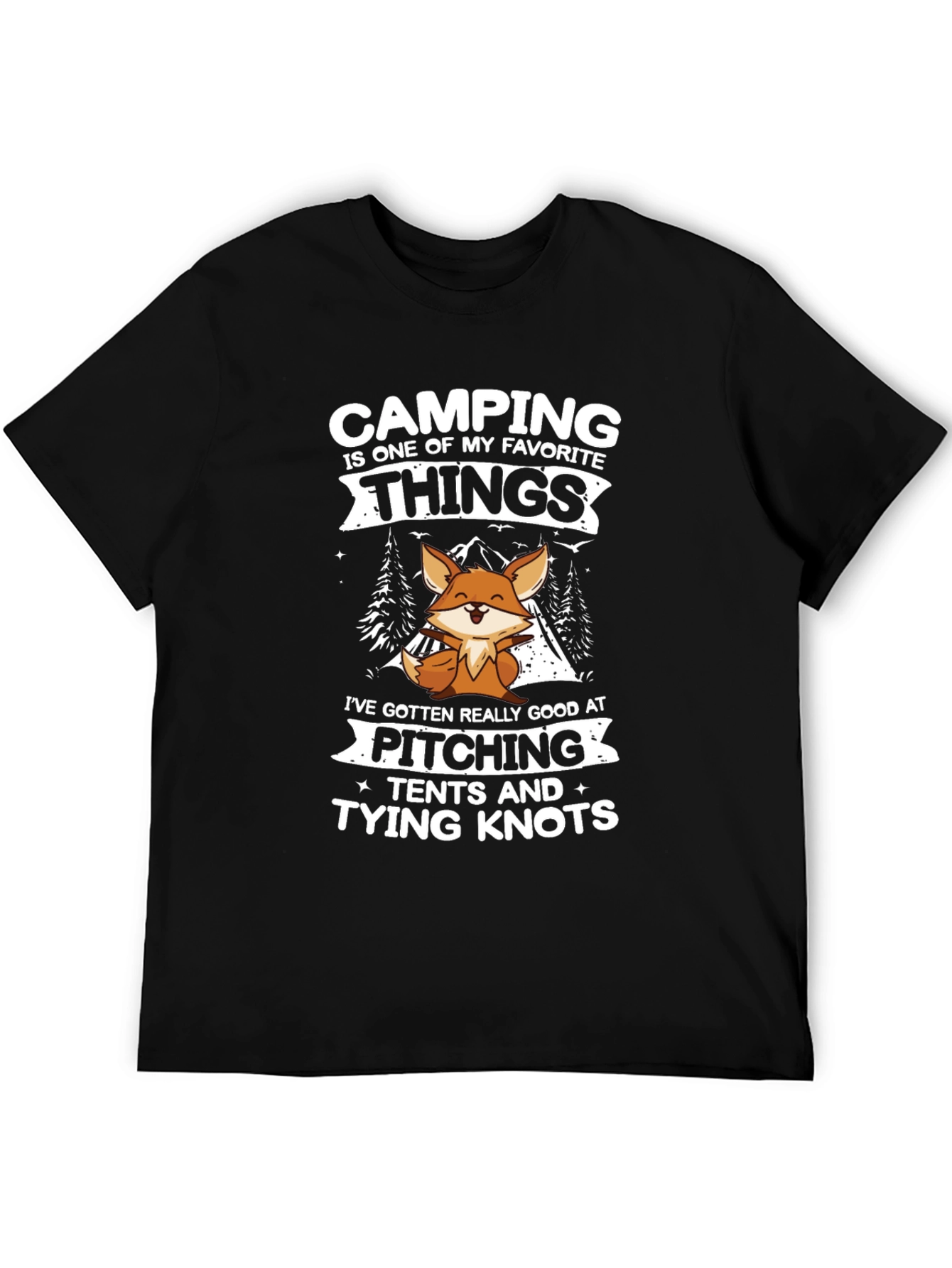 Camping Fox T-Shirt Pitching Tents & Tying Knots