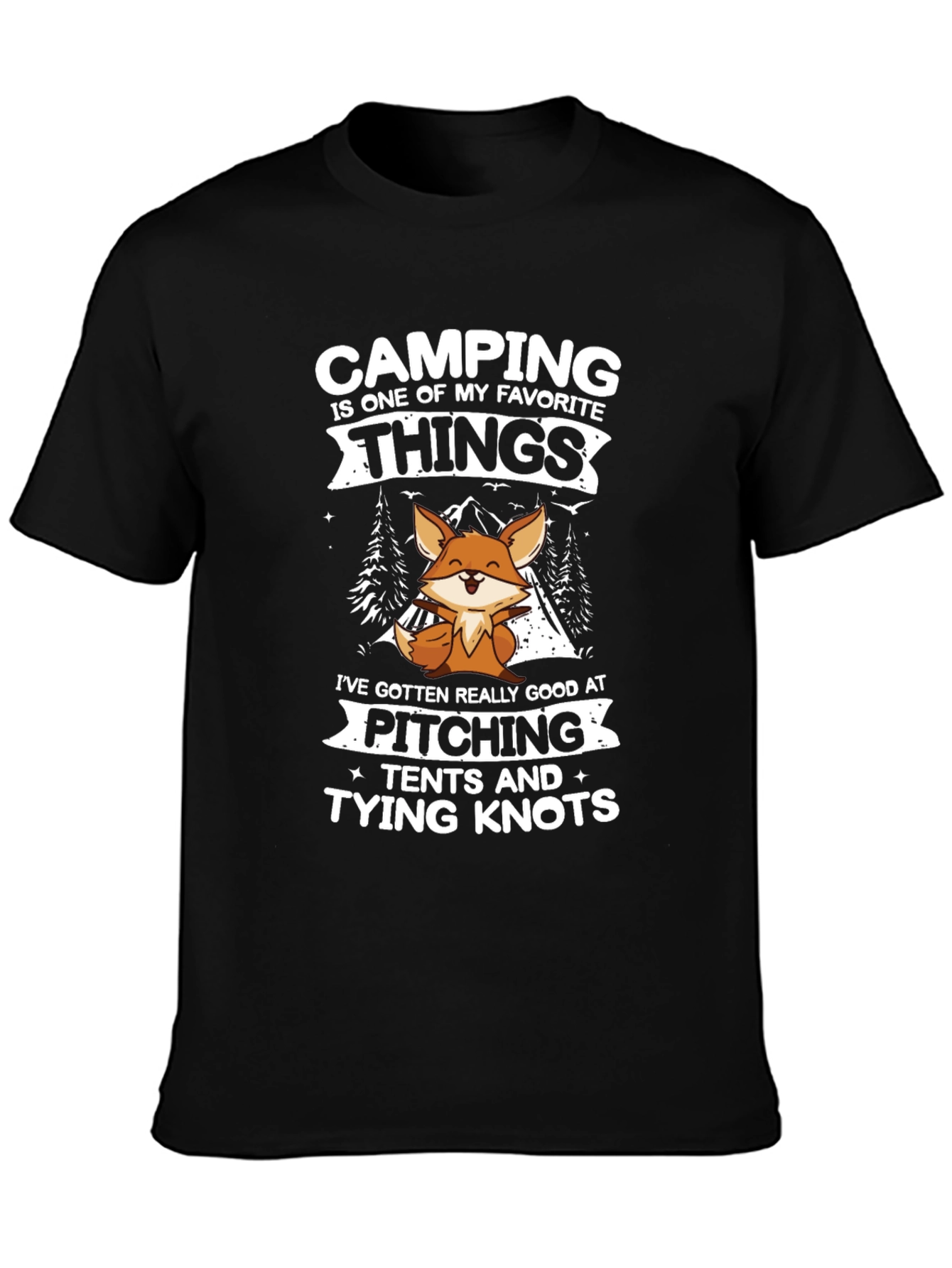 Camping Fox T-Shirt Pitching Tents & Tying Knots