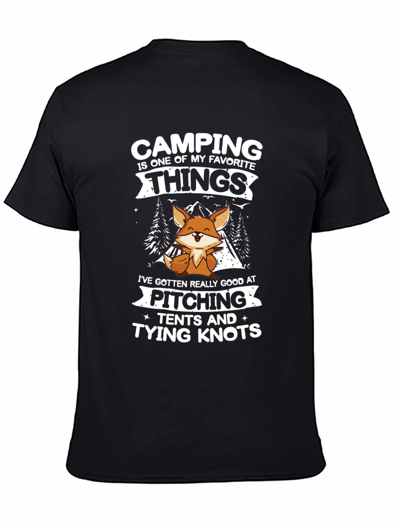 Camping Fox T-Shirt Pitching Tents & Tying Knots