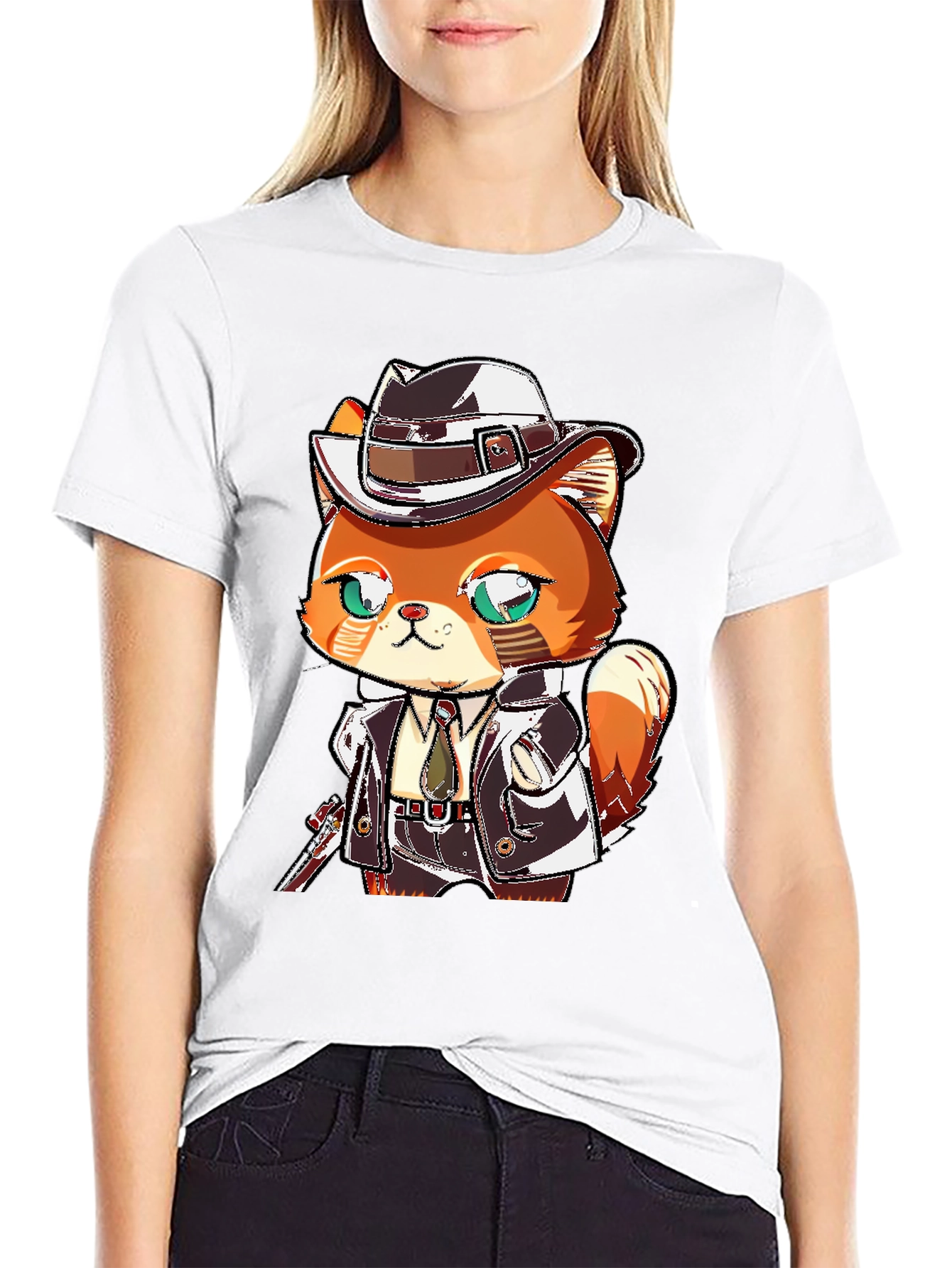 Cartoon Cat Gangster Graphic Tee