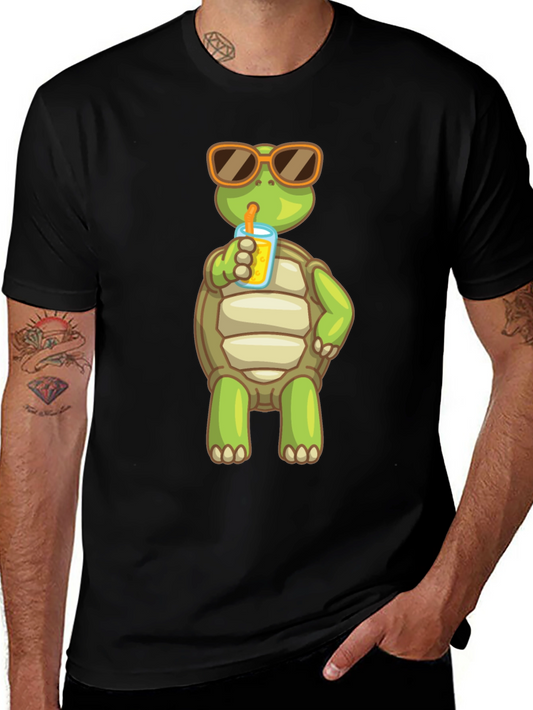 Turtle Sipping Juice Graphic Tee