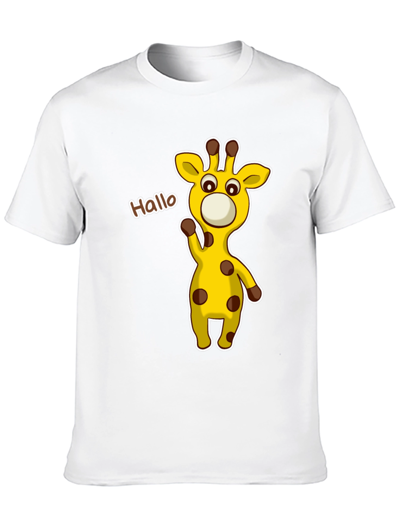Cute Giraffe Cartoon Black T-Shirt