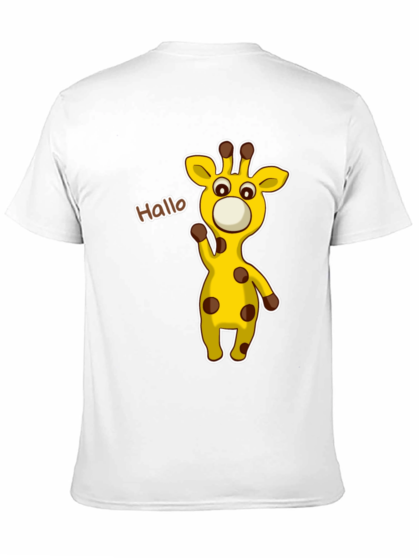 Cute Giraffe Cartoon Black T-Shirt