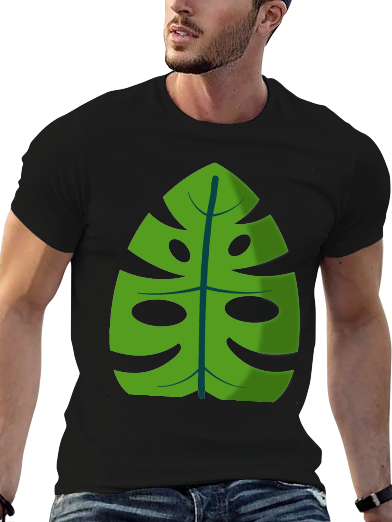 Tropical Monstera Leaf Graphic Tee