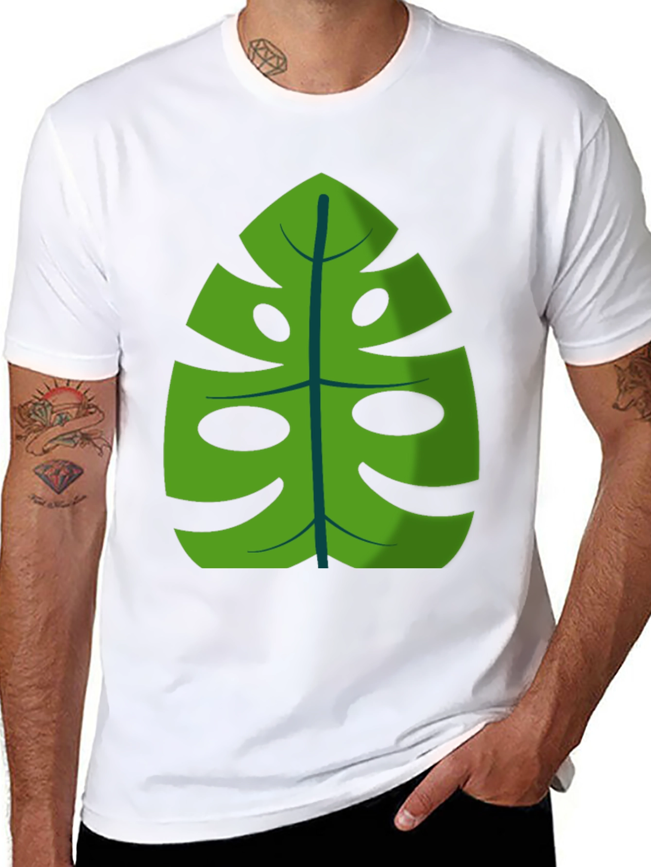 Tropical Monstera Leaf Graphic Tee