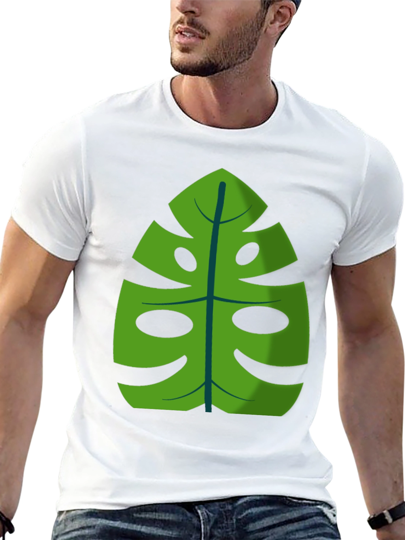 Tropical Monstera Leaf Graphic Tee