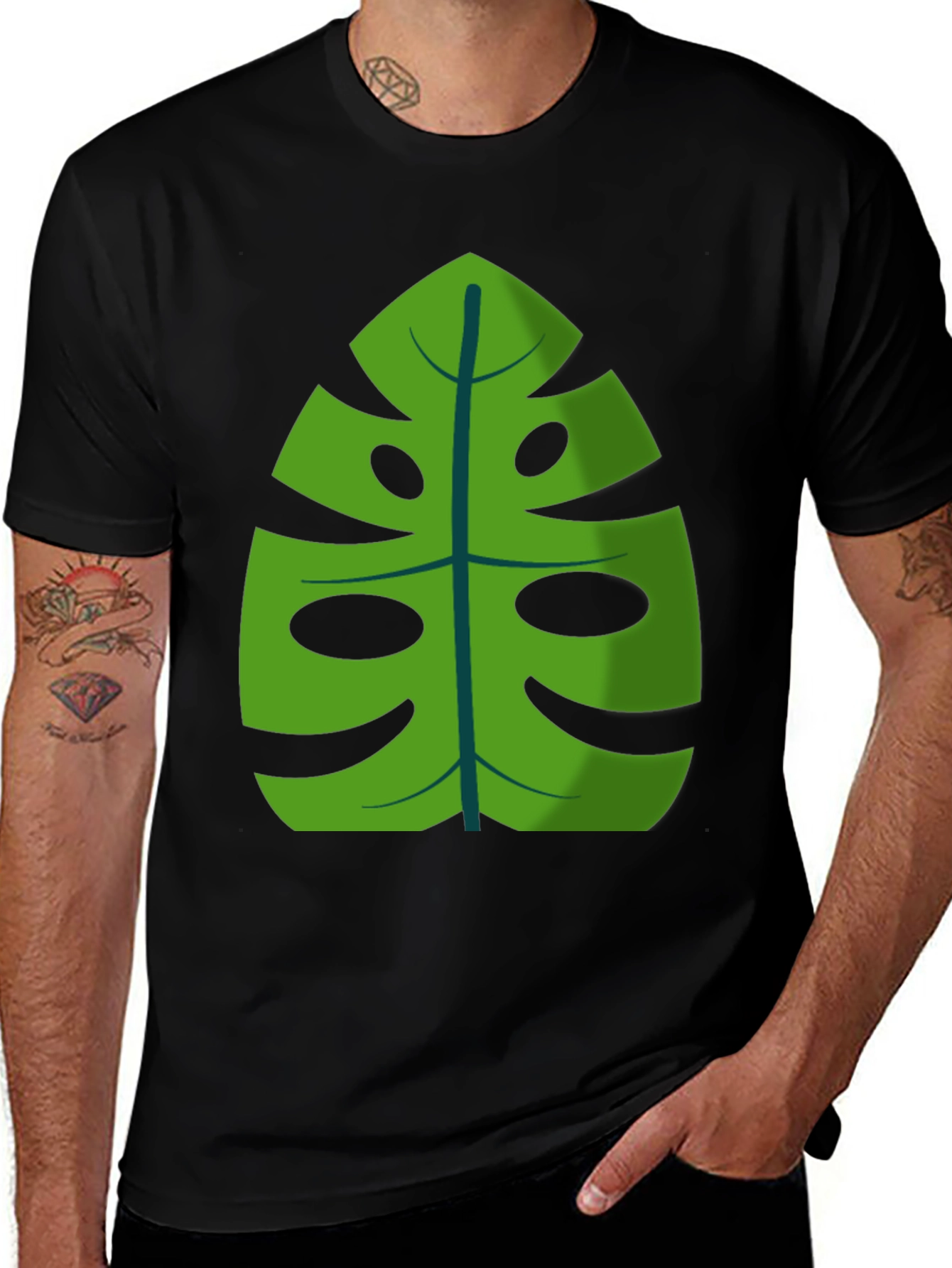 Tropical Monstera Leaf Graphic Tee