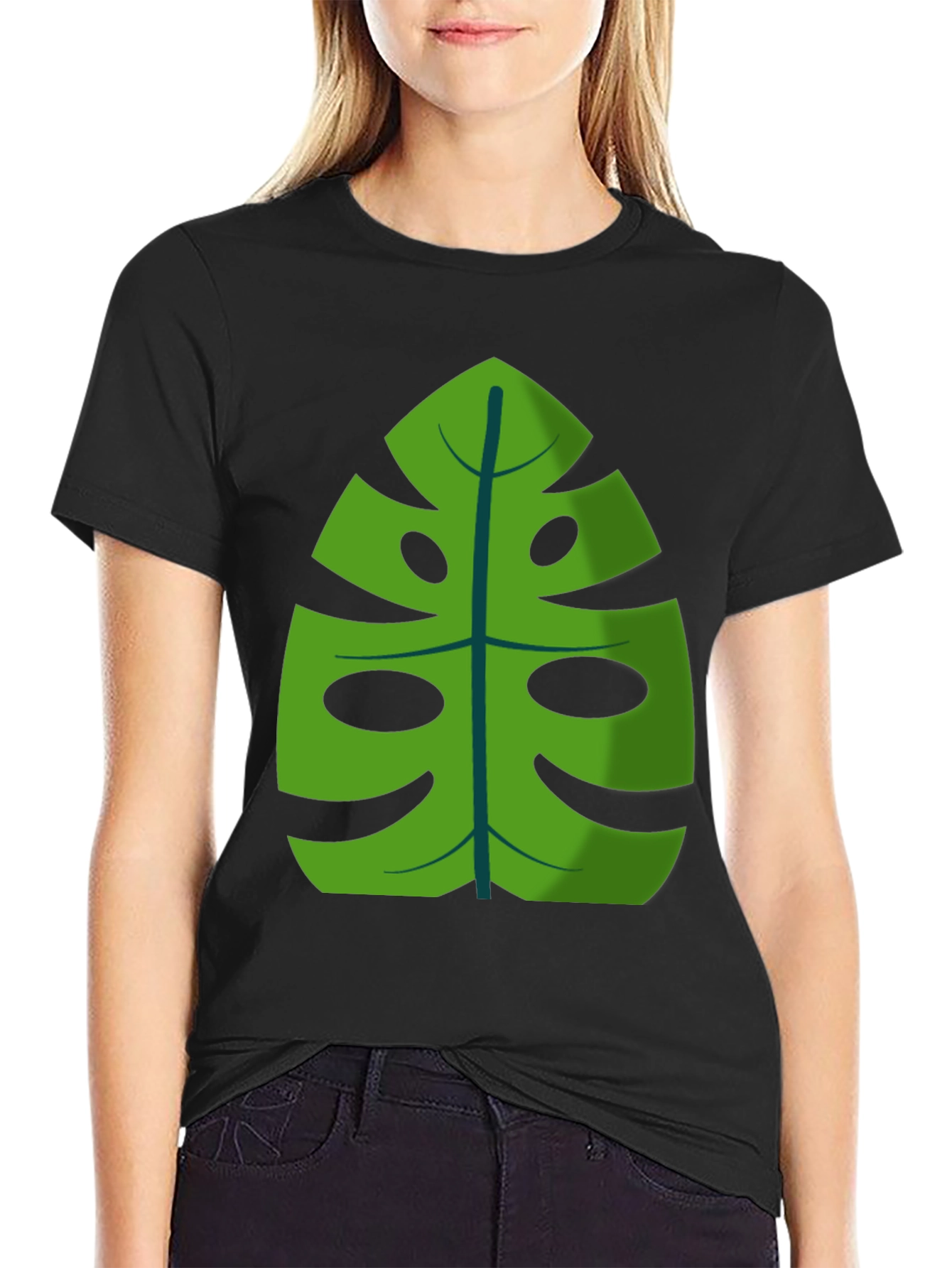 Tropical Monstera Leaf Graphic Tee