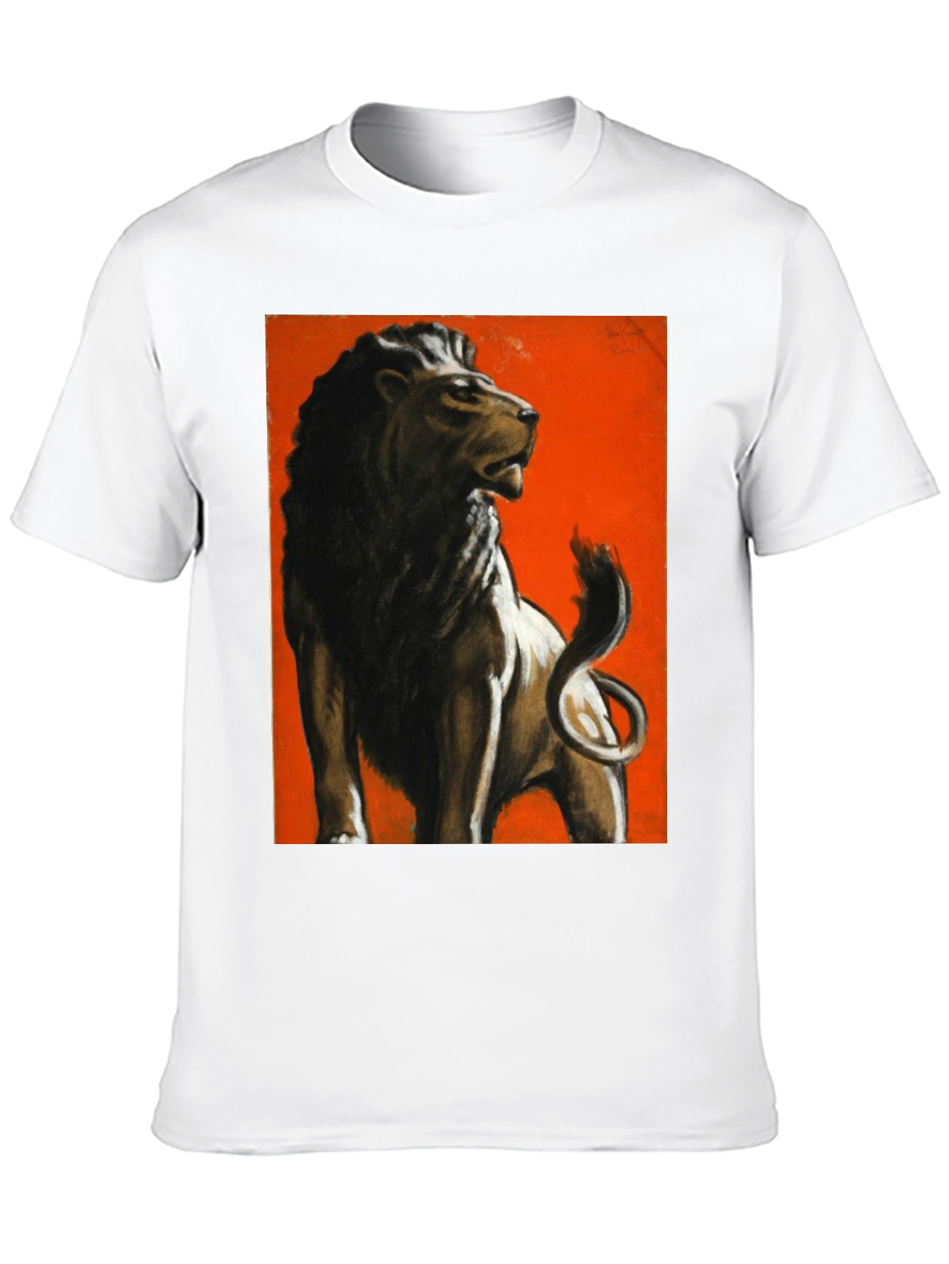 Lion Graphic Print Tee - Bold Black Shirt