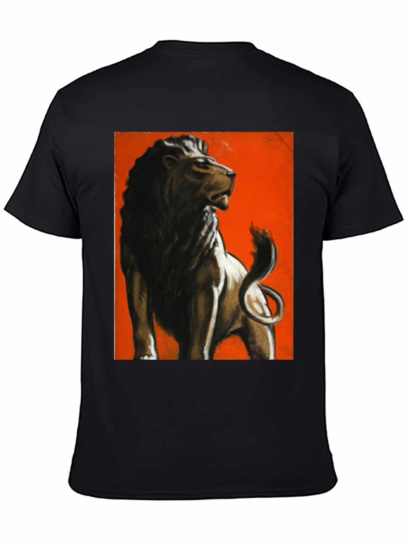 Lion Graphic Print Tee - Bold Black Shirt